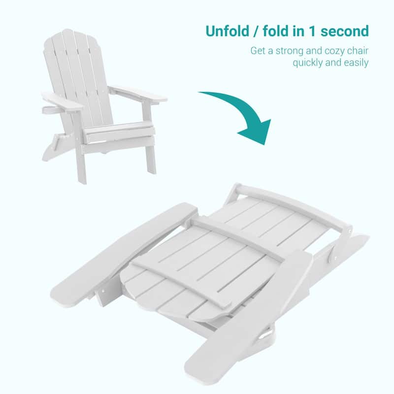 Bonosuki Folding Adirondack Chair Patio Outdoor Plastic Fire Pit Chair