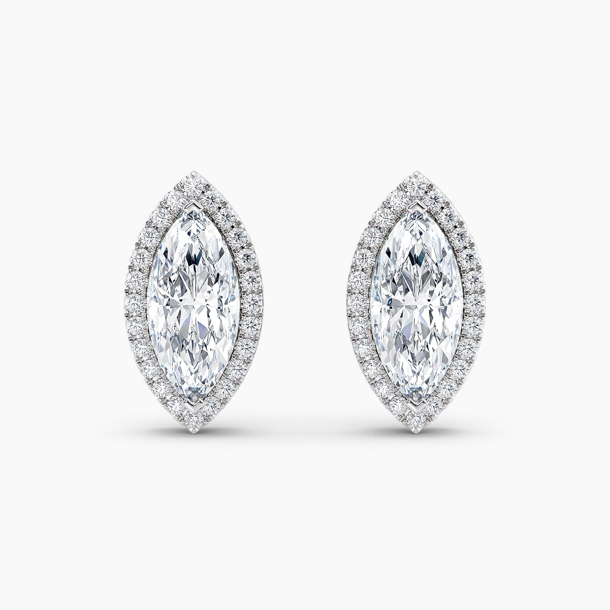 Auriya 14k Gold Lab Grown Halo Marquise Diamond Stud Earrings 0.50 to 8.00 ct. tw. Push-Back (E-F VS)