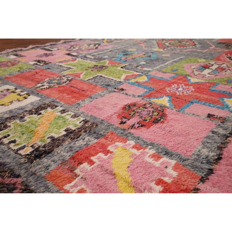 Geometric Moroccan Oriental Area Rug Handmade Tribal Wool Carpet - 8'5" x 12'9"