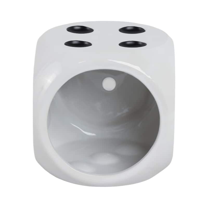 Ceramic Planter Dice-Shaped Design Home and Garden Decor - 6" White - 6" x 6" x 6"