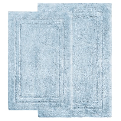 Superior Cotton Solid Non-slip Backing 2-Piece Bath Rug Set