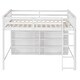 preview thumbnail 5 of 16, Full Size Loft Bed with 8-Open Storage Shelves, Wooden Kids Loft Bed Frame with Built-in Ladder, White