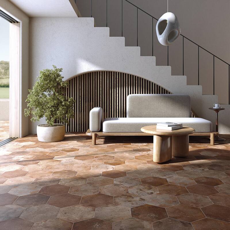 Merola Tile Archai Hex Bold 9-1/8" x 10-1/2" Porcelain Floor and Wall Tile - Case (11 Tiles)