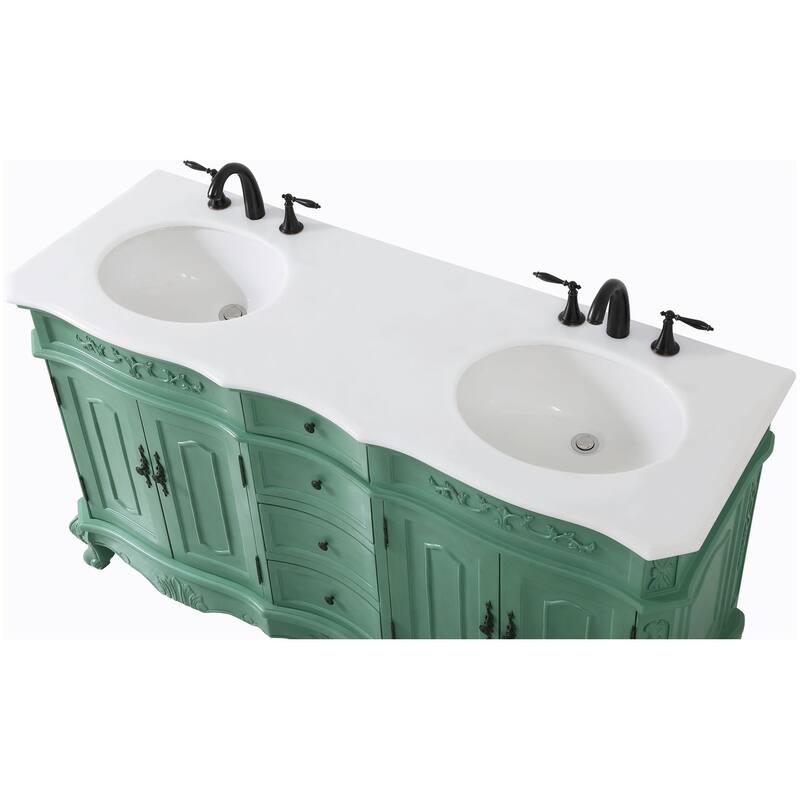 Elegant Lighting VF10160D-VW Danville 60" Free Standing Double Basin