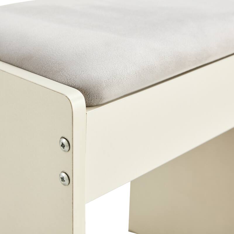 MM Fluted Makeup Vanity Desk - White