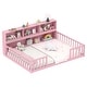 preview thumbnail 8 of 7, Full Size Wooden Bed Montessori Bed Frame w/ Storage Shelves Pink