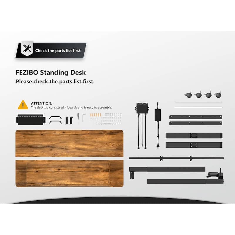 FEZIBO/Home Office Furniture/Wood/Standing Desk With 2 Drawers/Desks