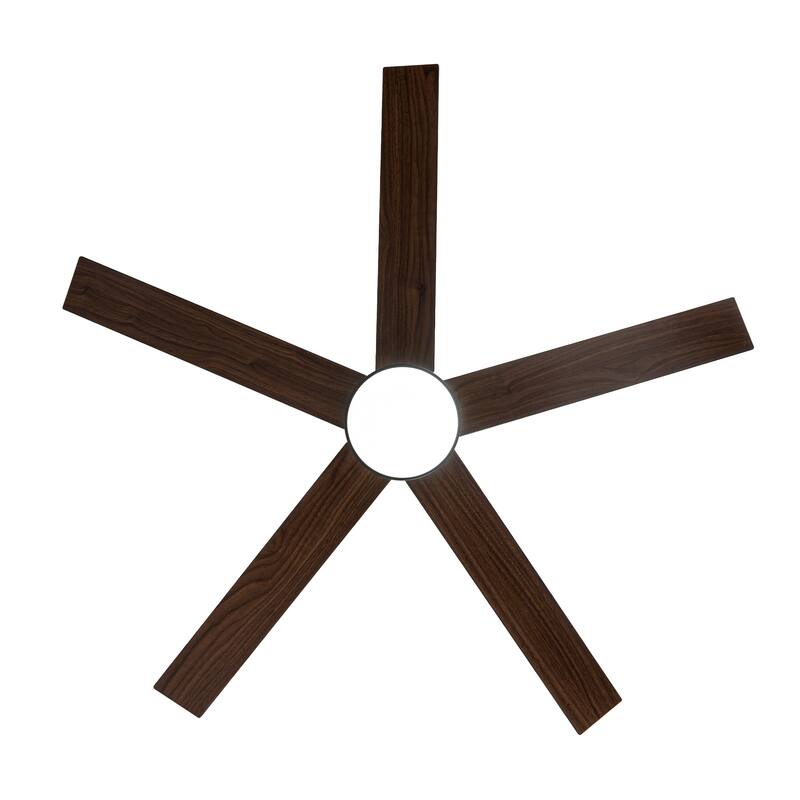 56 Inch 5-Blade LED Ceiling Fan with Light Remote and 2 Downrods