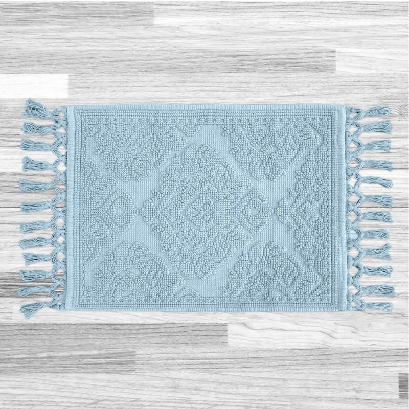 Jean Pierre Ricardo Cotton Fringe Bath Rug