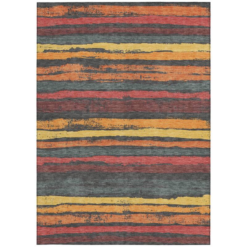 HomeRoots Striped Transitional Rectangle Outdoor Rug