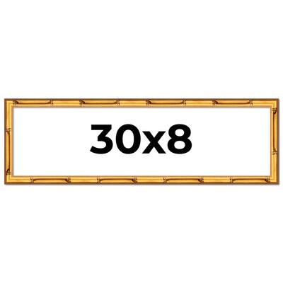 30x8 Frame Gold Bamboo Picture Frame Modern Photo Frame Includes UV Acrylic Shatter Guard Front Acid Free Foam Backing Board