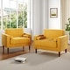 preview thumbnail 3 of 68, 2 Set Modern Wide Armchair Corduroy Accent Chairs Yellow