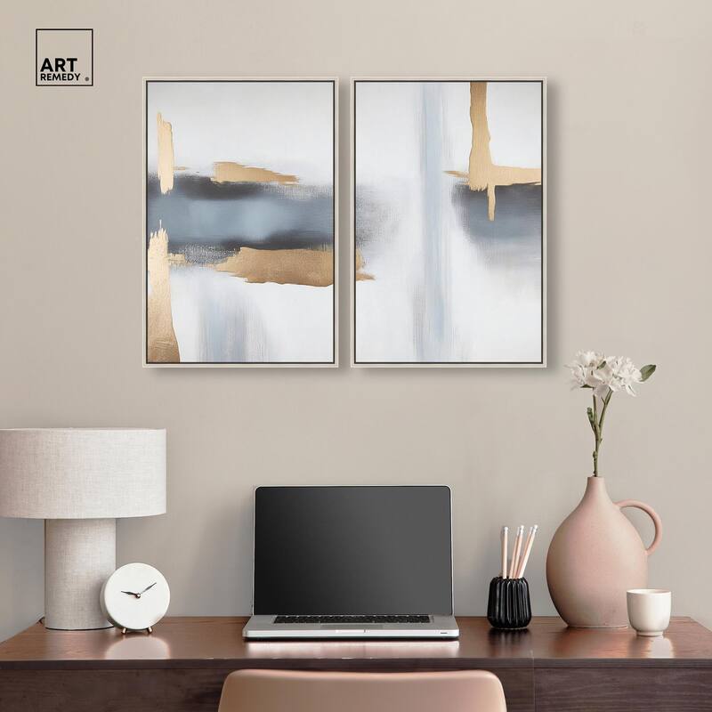 Visual Gold Vortex I Canvas Set of 2 by Art Remedy
