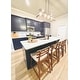 preview thumbnail 12 of 17, Set of 2 Counter Stools Open Back Medium Dark Wood Cushion Tall Chairs For Restaurant Bar Home