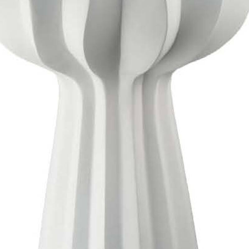 Samo Decorative Vase, Textured Body Bulb Accent, 29 Inch White Resin