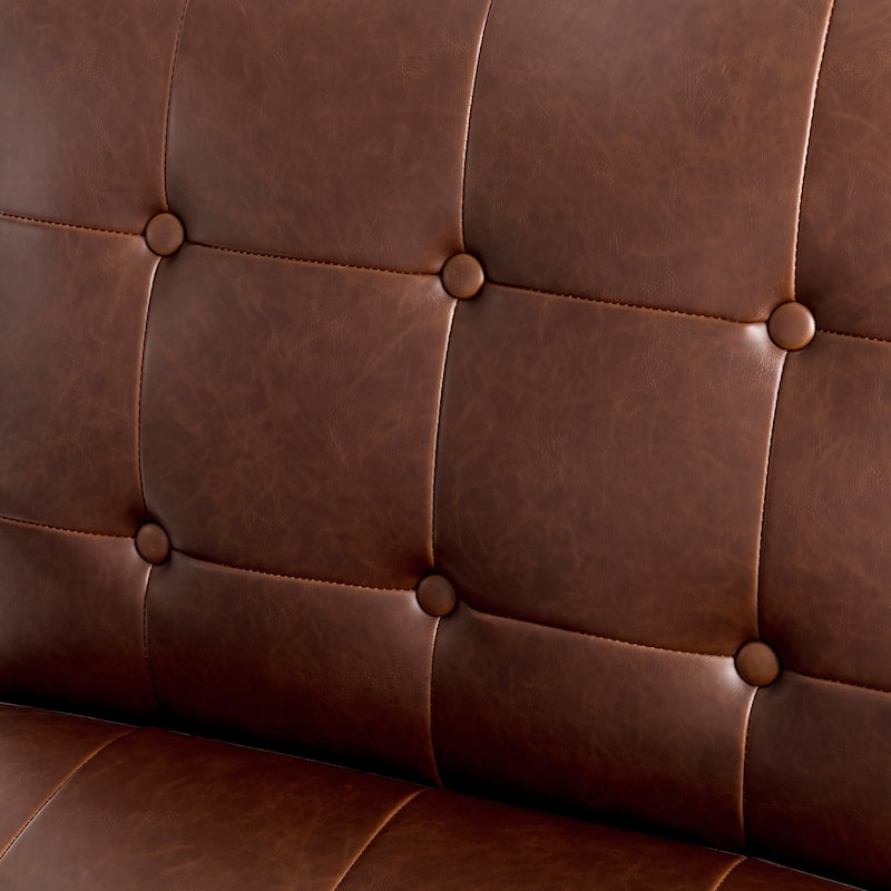 Glitzhome 29.50"W Mid-Century PU Leather Tufted Accent Chair - 29.5"W x 30.5"H x 29.25"D
