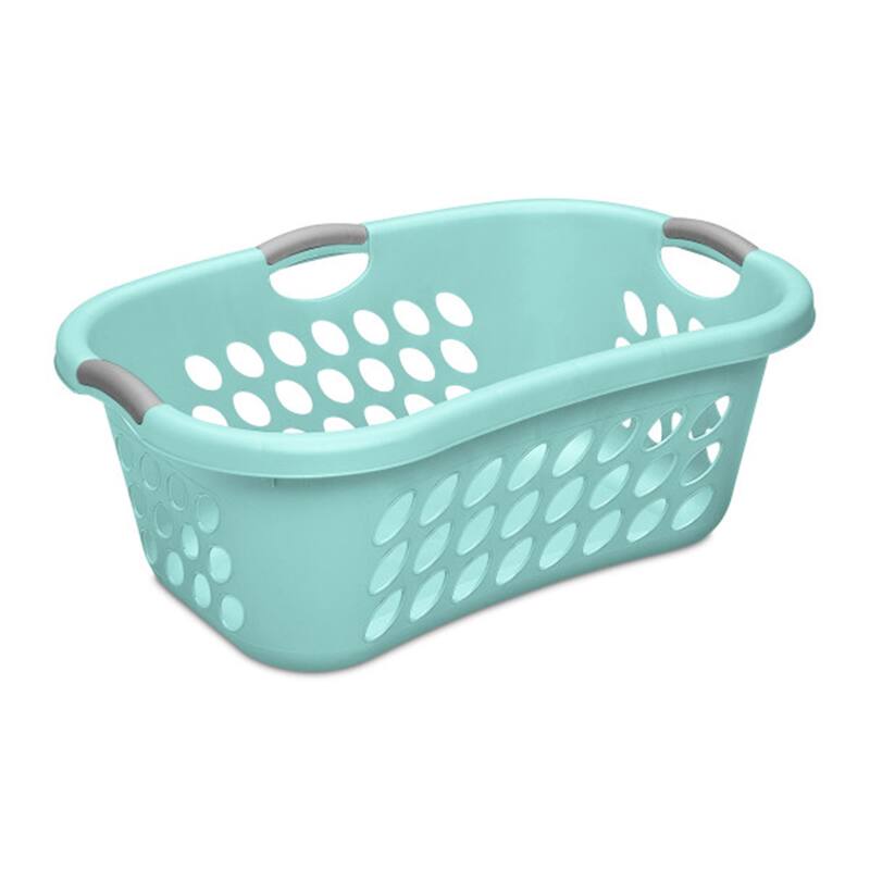 Sterilite Ultra 2 Bushel Plastic Stackable Clothes Laundry Basket, Aqua (6 Pack)