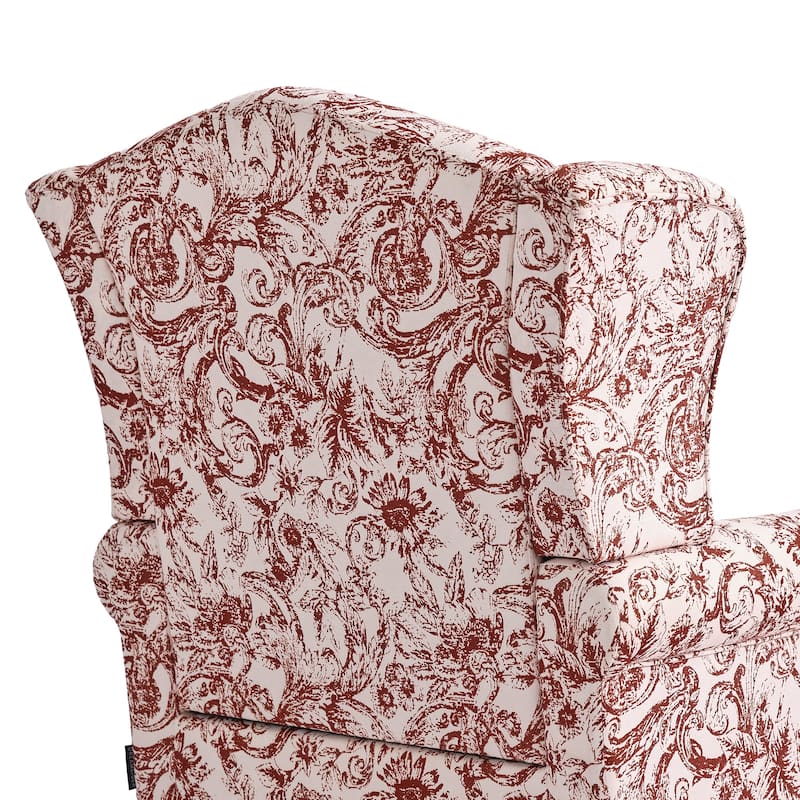 2 Set Traditional Rolled Arm Wing Back Accent Chair