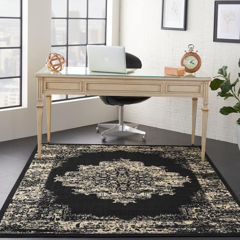 Nourison Grafix Distressed Vintage Medallion Area Rug