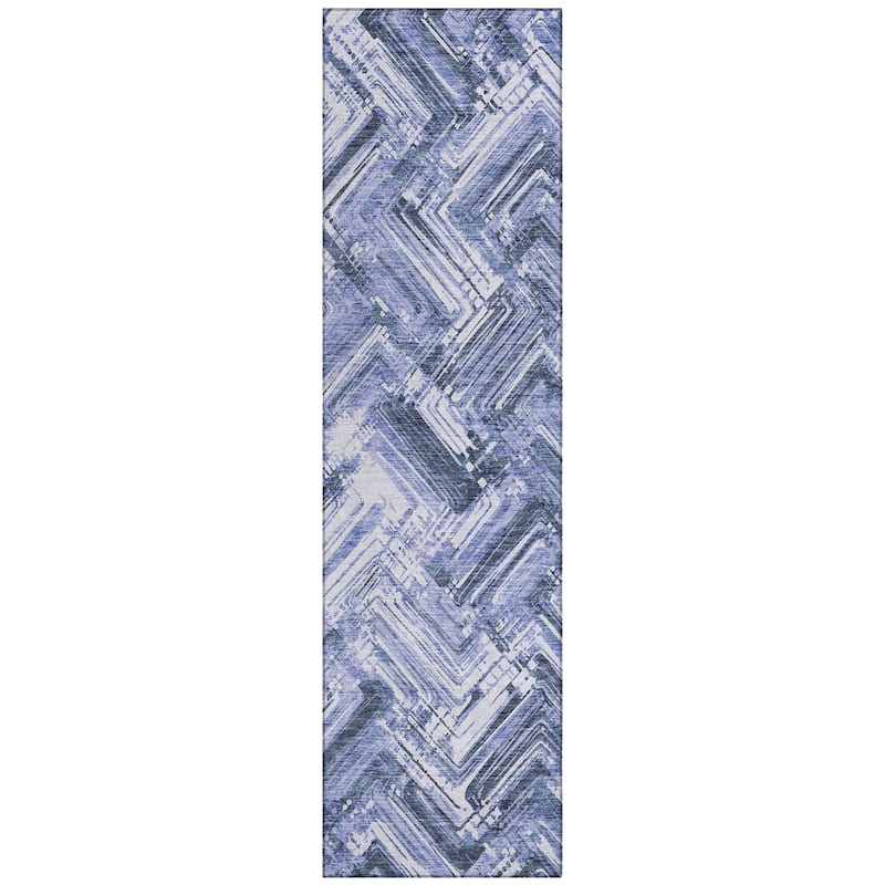 Machine Washable Indoor/ Outdoor Chantille Modern Chevron Rug