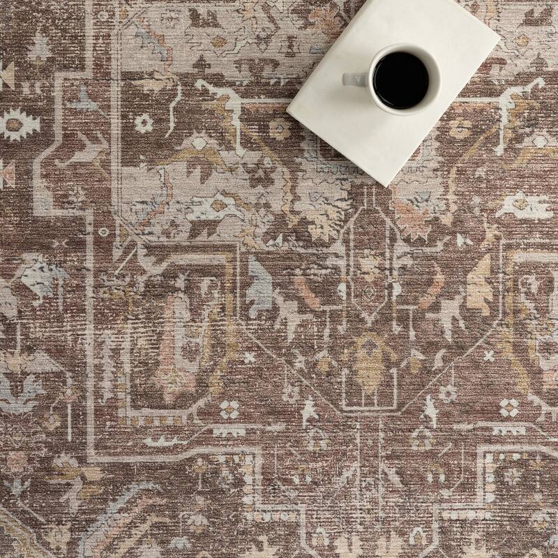 Nuloom Phoebe Medallion SplashGuard Machine Washable Area Rug