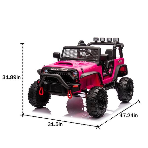 dimension image slide 3 of 4, 24V Electric Ride-On Toy for Kids with Parental Control, Adjustable Speeds