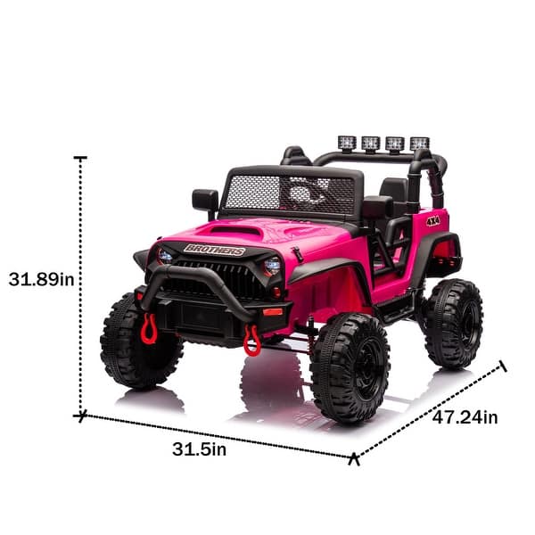 dimension image slide 0 of 4, Remote Control 24V Electric Toy Car for Kids, Four-Wheel Suspension, LED Lights, Ages 3+