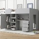 preview thumbnail 11 of 10, Wood Full Size Loft Bed with Built-in Wardrobe, Desk, Storage Shelves, and Drawers