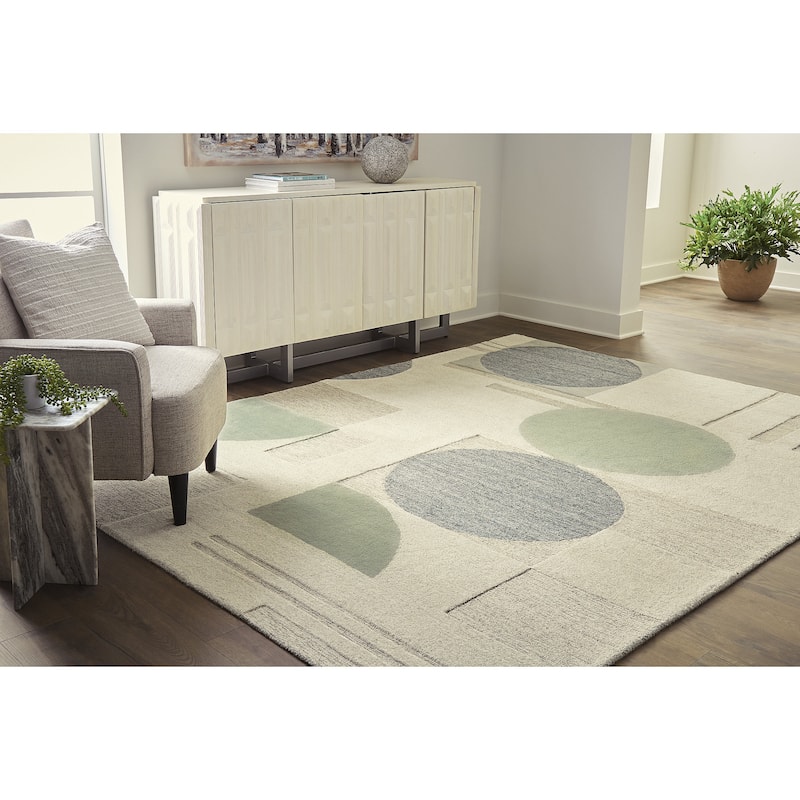 Signature Design by Ashley Dallane Linen/Blue/Green Rug - 8'W x 10'D