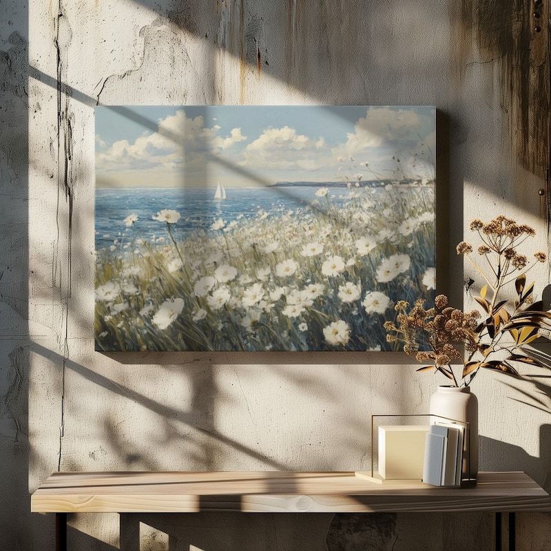 "Wild Flowers Field" Wrapped Canvas Wall Art