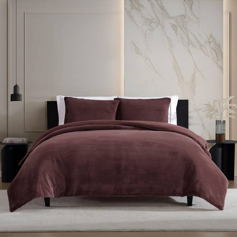 Vera Wang Signature Solid Red Reversible Comforter Set