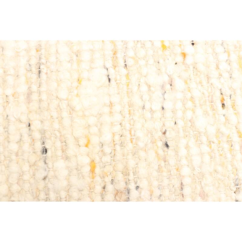 ECARPETGALLERY Braid weave Sienna Beige, Cream Wool Rug - 4'11 x 8'1