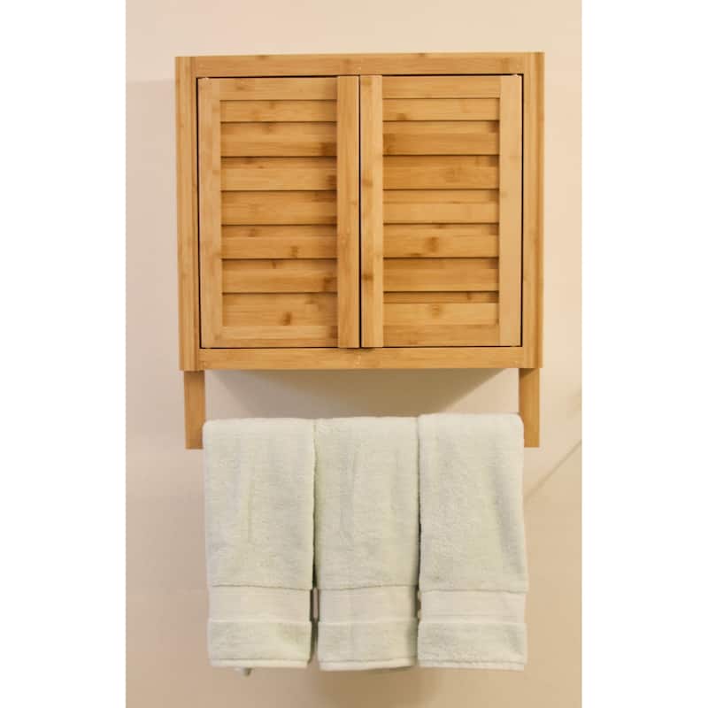 Porch & Den Burning Tree Solid Bamboo 2-door Wall Mount Spa Cabinet