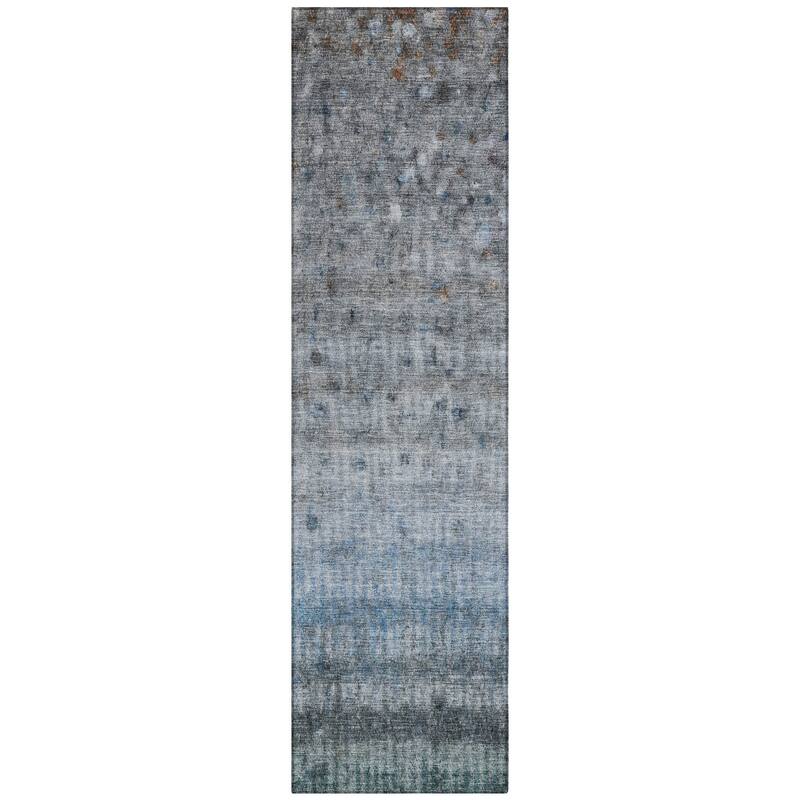 Machine Washable Indoor/ Outdoor Ombre Stripes Chantille Rug