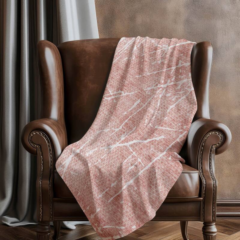 Premium Machine Washable Contemporary Fragment Sherpa Throw Blanket