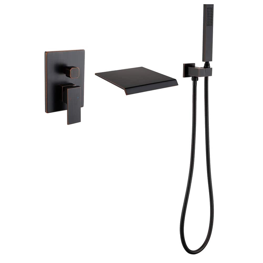 Single Handle Wall Mounted Roman Tub Faucet with Diverter and Handshower