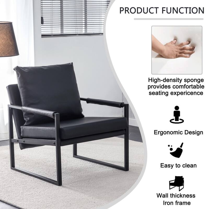 Ouyessir Set of 2 Modern Velvet Accent Chair Linen Sling ArmChair