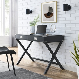 Computer Desk with Storage Solid Wood Desk with Drawers Modern Study ...