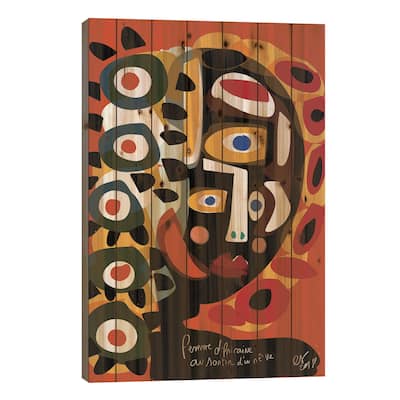 African Woman Is Dreaming Print On Wood by Emmanuel Signorino - Multi-Color