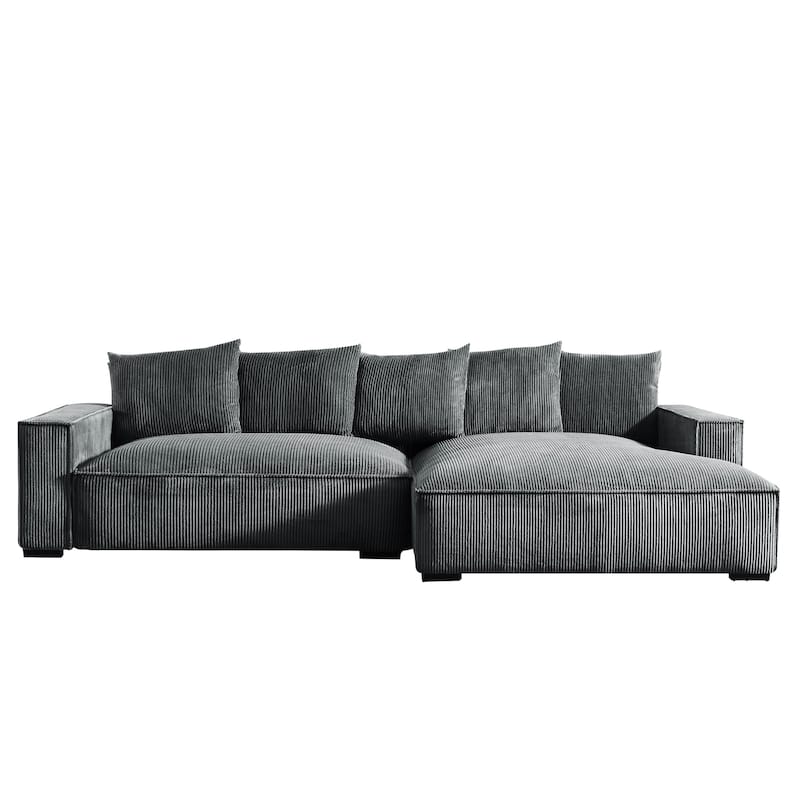 Transitional Luxe Upholstered Living Room Sectional 106.7 inch