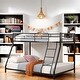 preview thumbnail 1 of 6, Metal Bunk Bed with Strong Steel Metal Structure, No Box Spring Needed Black