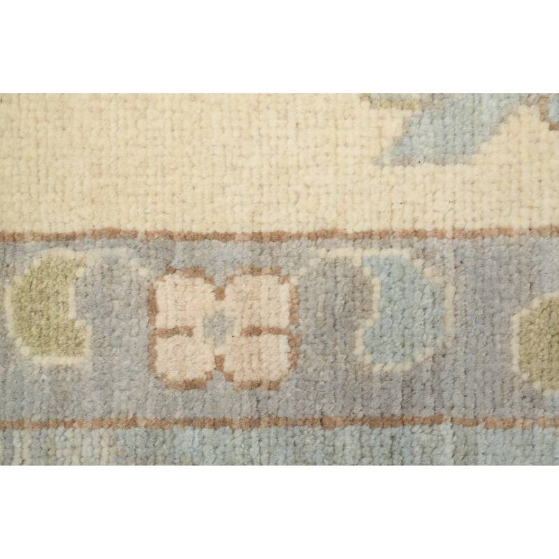Hand Knotted Oriental 100% Wool Carpet Transitional All-Over Greys & Charcoal Oushak Area Rug - 9' 11'' X 8' 0''