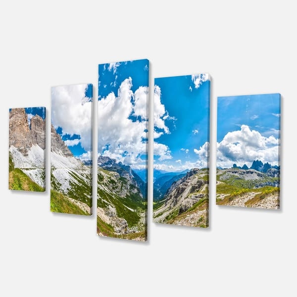 Designart Relaxing View of Nature landscapes Photography on Wrapped Canvas Set - 70 in. Wide x 28 in. High - 6 Panels