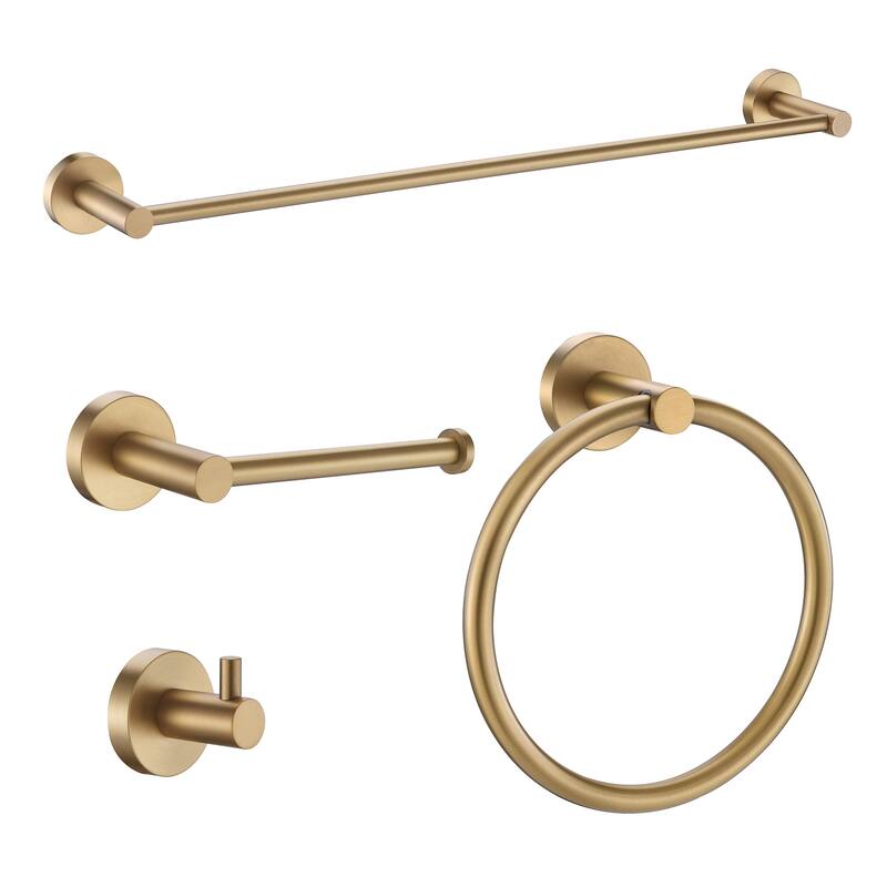 ANZZI 4-Piece Brushed Gold Bathroom Accessories Set - Brushed Gold