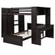 preview thumbnail 7 of 18, Full size Loft Bed with a twin size Stand-alone bed, Shelves,Desk,and Wardrobe-Espresso