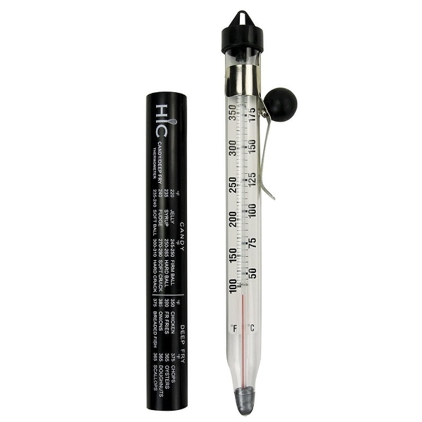 HIC Easy Read Glass Tube Candy Jelly Deep Fry Thermometer with