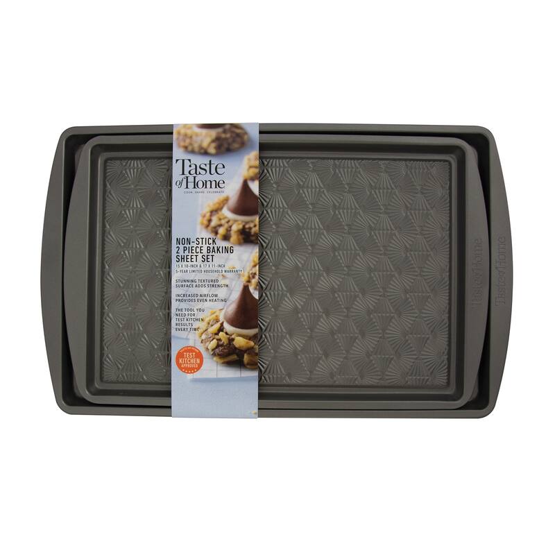 Taste of Home 2-Piece Non-Stick Metal Baking Sheet Set 15x10 and 17x11