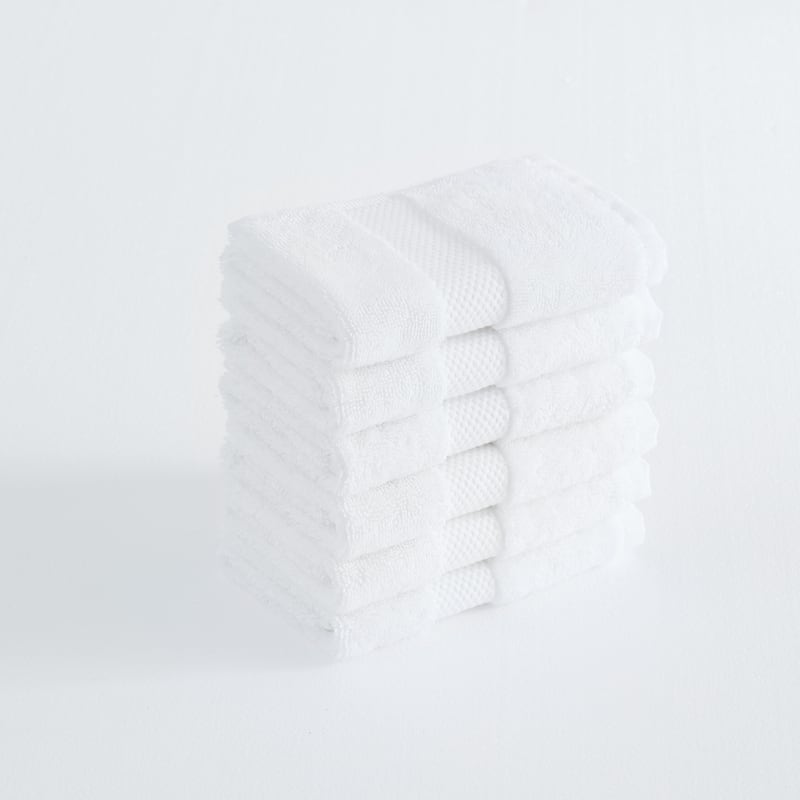 Royal Velvet Turkish Cotton Towel - Same Size Set - 6 Wash Cloths - White