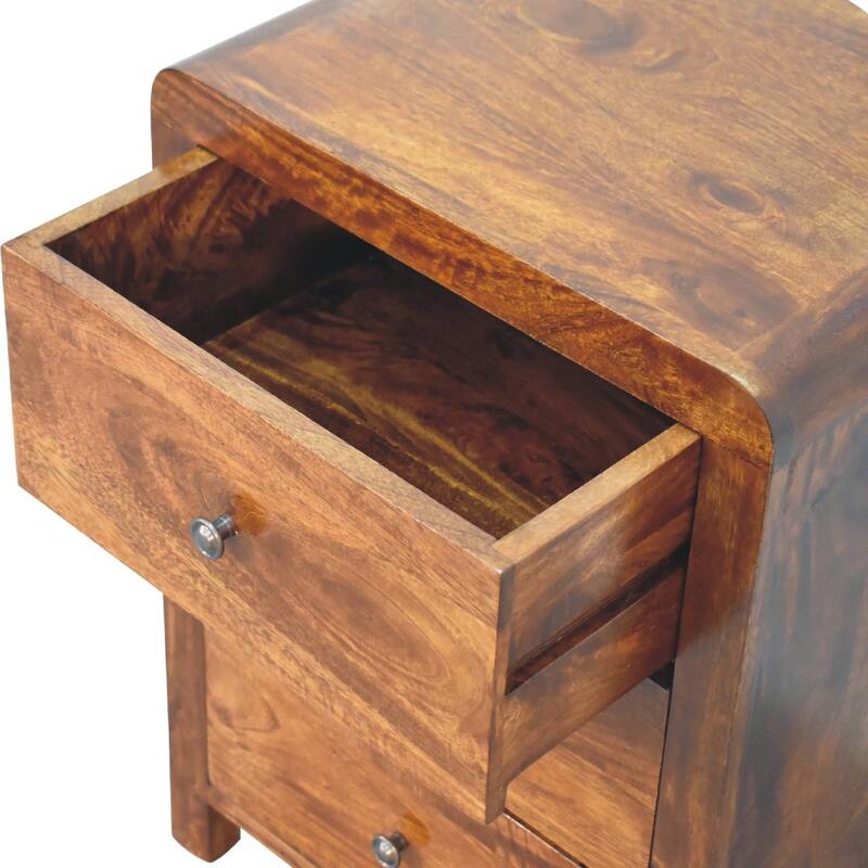 Artisan Furniture Mango Solid Wood Naya Nightstand ,Brown,3 Drawers