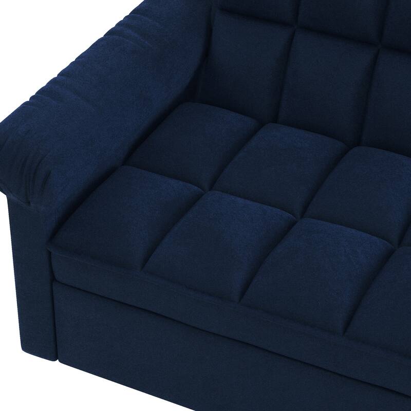 56" Foam 2-Seater Sofa Bed with Pull-Out Sleeper and Adjustable Backrest